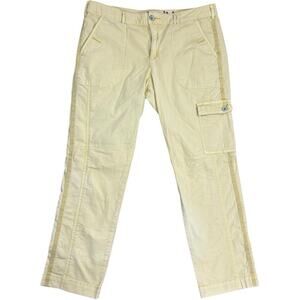 Hei Hei Cotton Blend Mid Rise Straight Leg Cargo Pants Light Yellow Women's 10